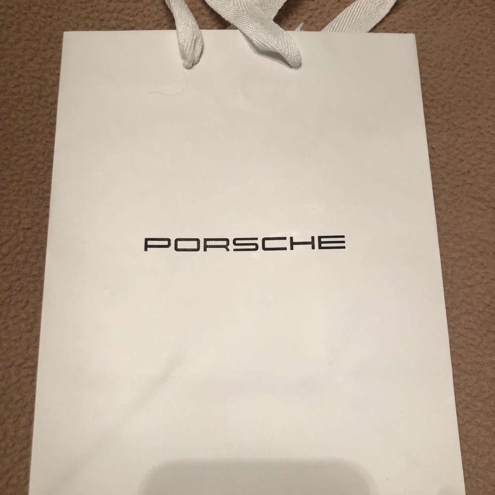 New Porsche Design White Shopping Bag with Black Logo - 8X10
